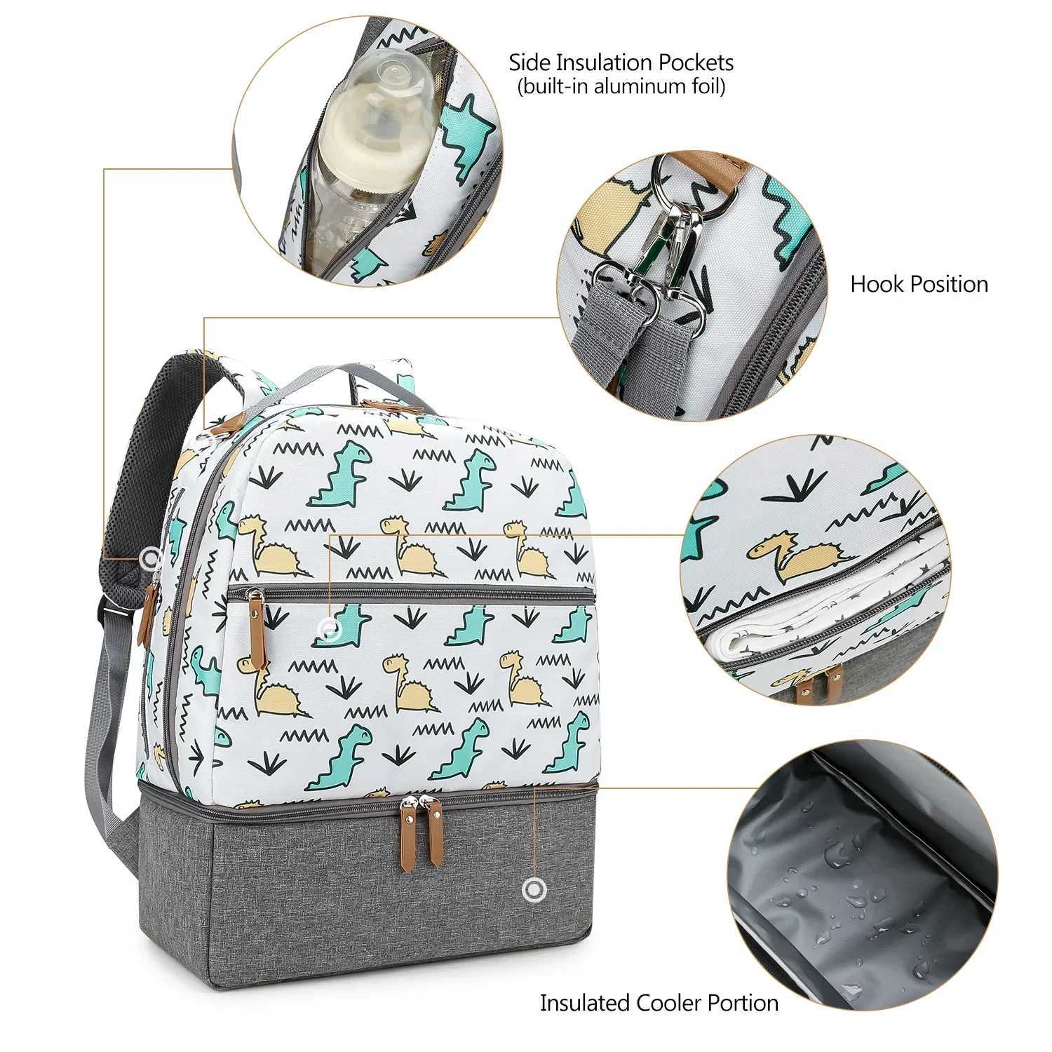 Mother and Baby Travel Mommy Bag Outdoor Dining Baby Food Supplement Fresh and Insulated Backpack Milk Storage Baby Bag W250307