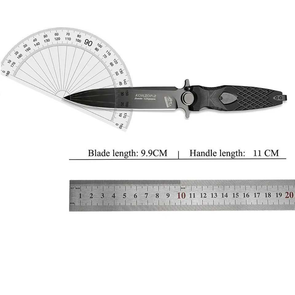 Tactical Russian HOKC military folding pocket knife hunting G10 hand D2 steel self density wild survival flipping knife giftXJ250307