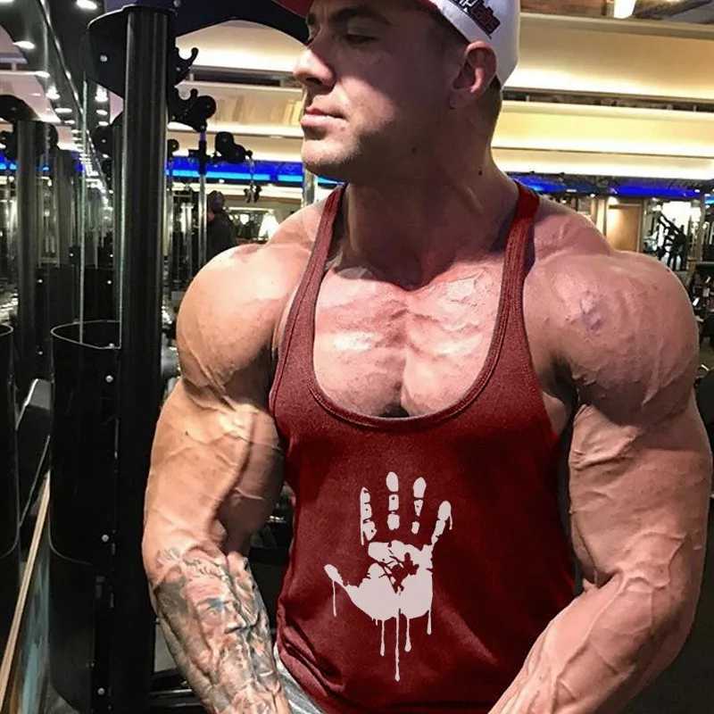 European and American Mens Fitness Sports Tank Top Daily Summer Leisure Cotton Sweat-absorbing Palm Thin Shoulder Strap NewT250318
