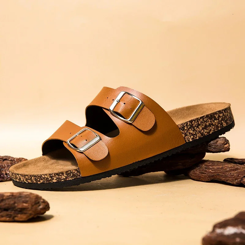 Men Outdoor Indoor High Quality Slippers Fashion Casual Classic Two Buckle Men Women Unisex Slides sandalias treking 250306