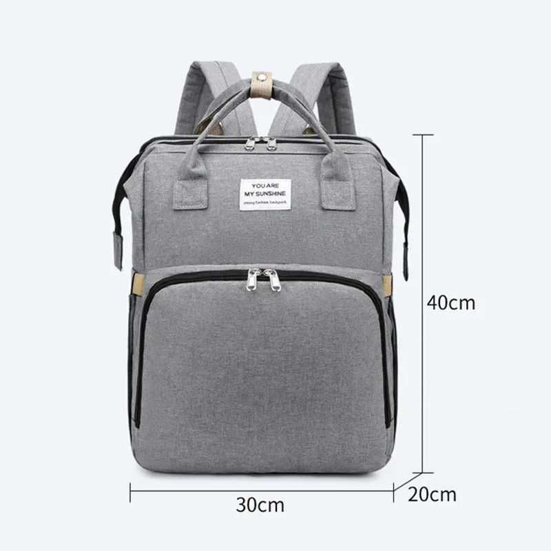 Folding Mommy Diaper Bags Baby Bed Fashion Womens Bag Maternity Nappy Diaper Bags Travel Milk Bottle Backpack Nursing Bags W250307