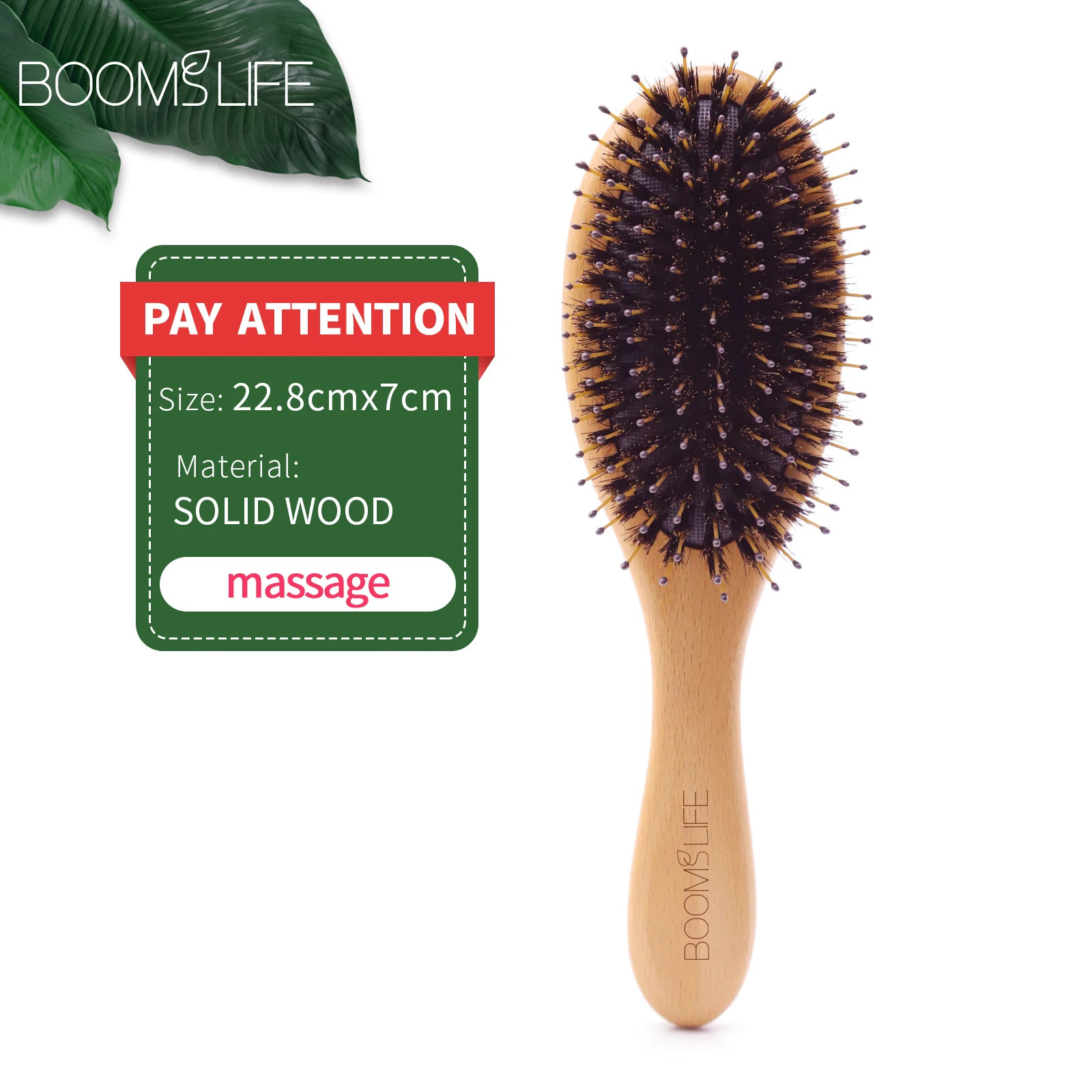 Boar Bristle Hair Brush Women Combs for Hair Anti-Static Scalp Massage Comb Wood Hair Brush for Curly Thick Long Hair Detangler 250306