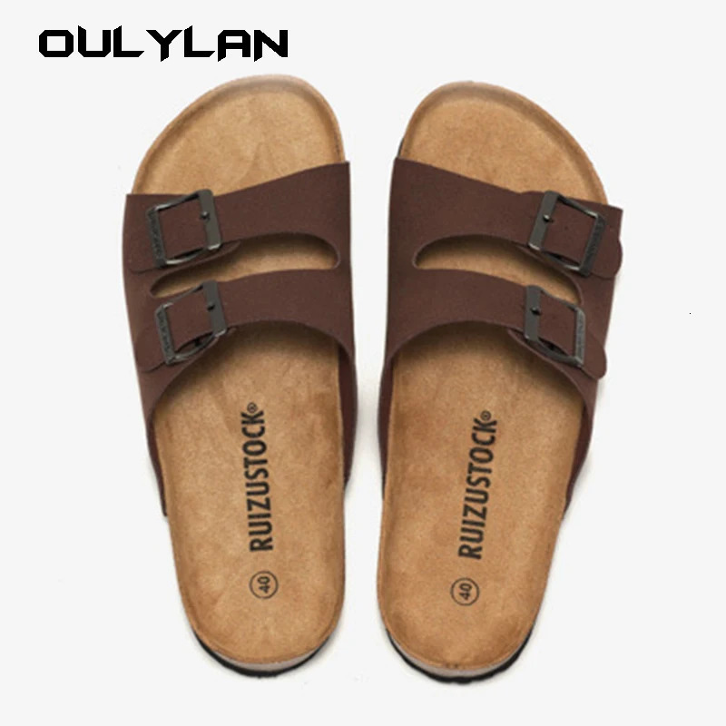 Summer Sandals Men Leather Classic Roman Sandals Slipper Outdoor Sneaker Beach Rubber Flip Flops Men Water Trekking Sandals 250306