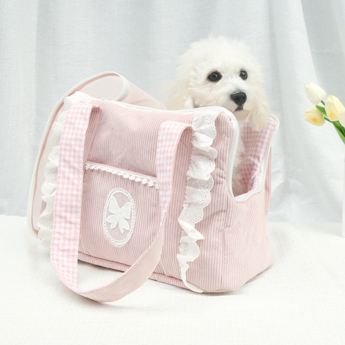 Go Out Portable Handbag Small Bag Cat Corduroy Dog Supplies Suitable Single Shoulder Crossbody Pet Bags Accessories 0307