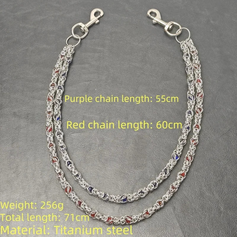 Two Colour Loong Bone Clamp Beads Punk Pants Chain Men And Women luxurious Fashion Ones Waist y2k Accessories Retro Style 250306
