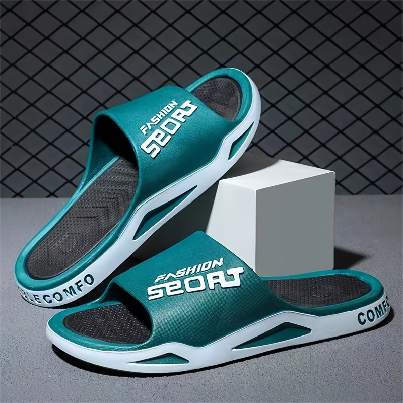 Men's stylish comfortable open toe PVC breathable non-slip indoor and outdoor beach fiess slippers, suitable for all seasons zhanyishengli