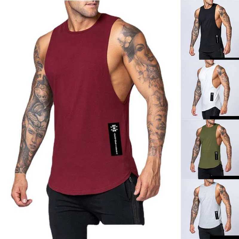 Mens New Summer Loose Shoulder Tank Top 3D Digital Printed Fitness Sleeveless Tank TopT250318