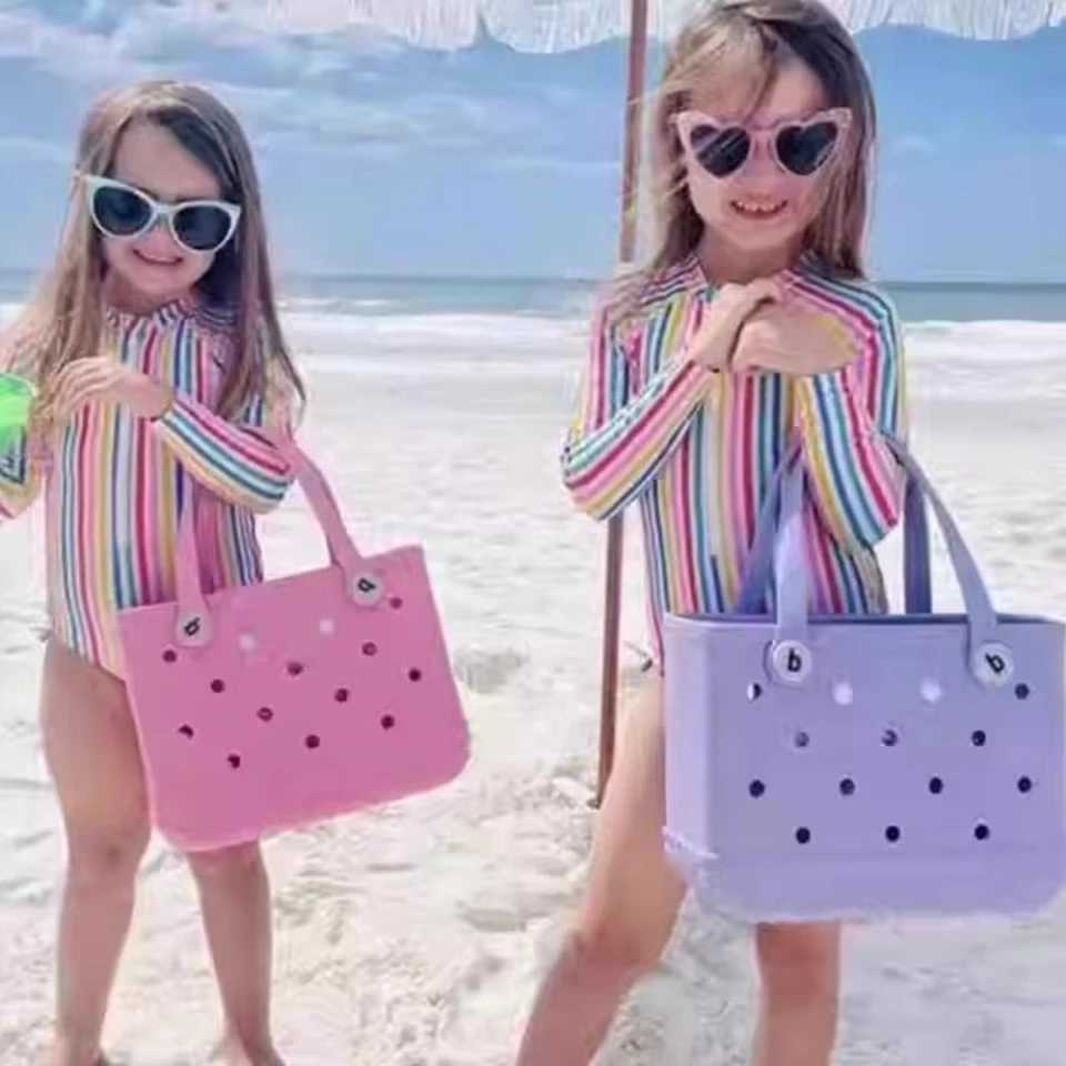 Mini Beach Bogg Waterproof Rubber Jelly Tote Bag for Women Shopping Picnic Z250307