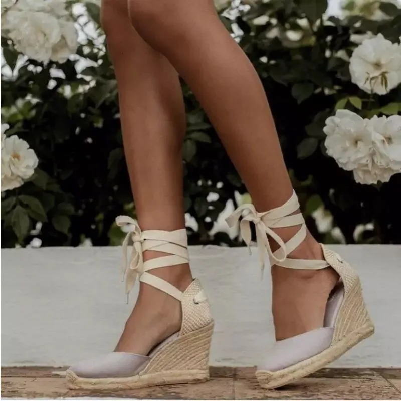Wedges for Slip on Closed Toe Espadrille Women Summer Shoes Platform Sandals De Mujer ato 250308