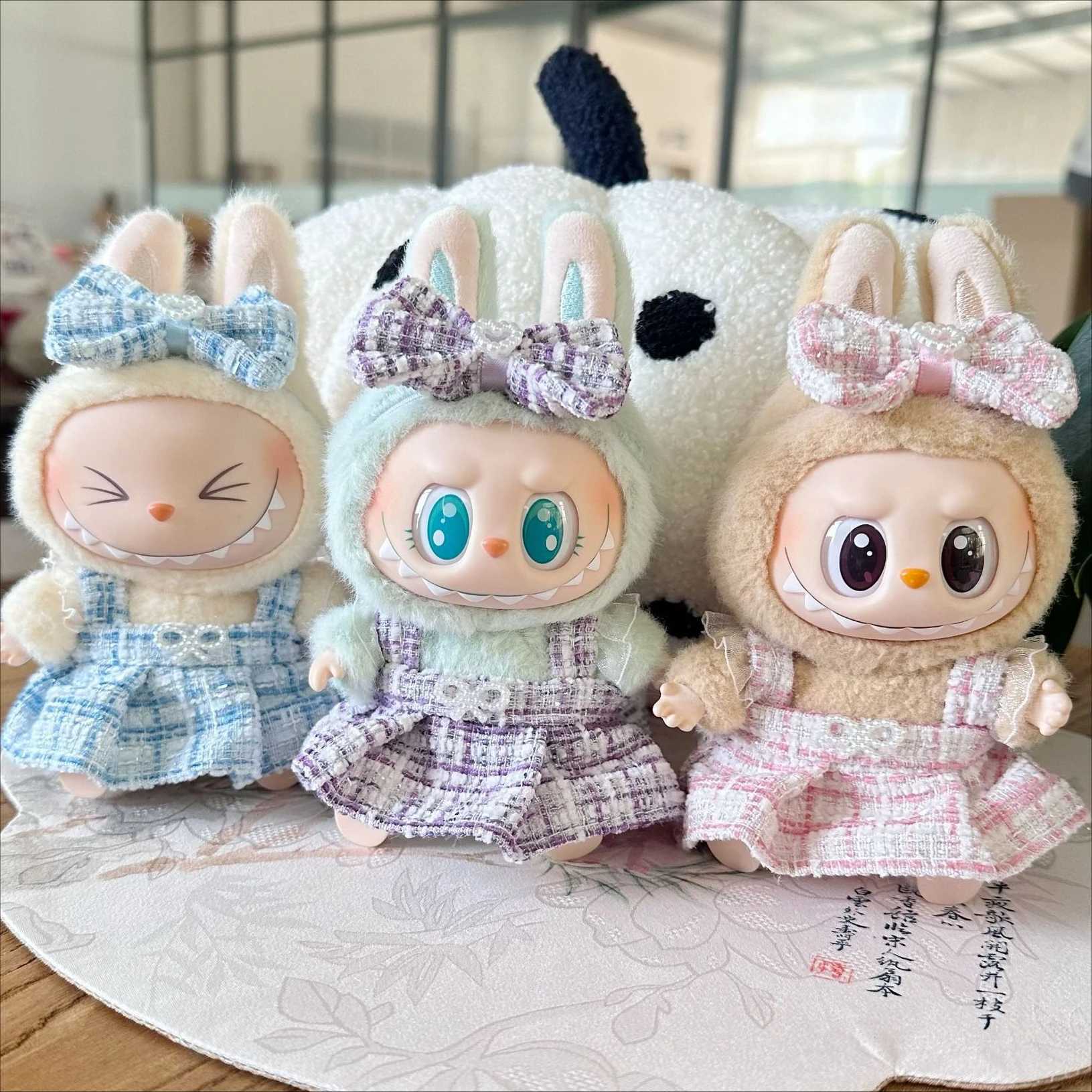 Cute Doll Clothes Outfit Accessories Classic Dress Set for 17CM Labubu V2 Mini Dolls Clothing Girl Kid Gift Labubu RopaC250307
