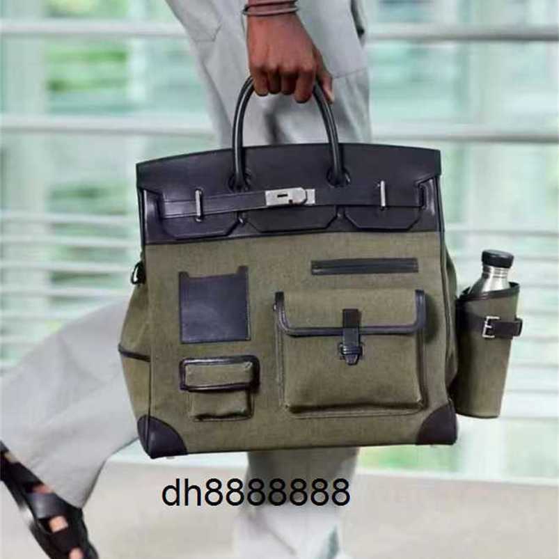Designer Bags Hac40 Cargo Handbag Canvas Leather Capcity handmade wax thread splicing cowhide with label super popularPQJW Woqtgood3BLH
