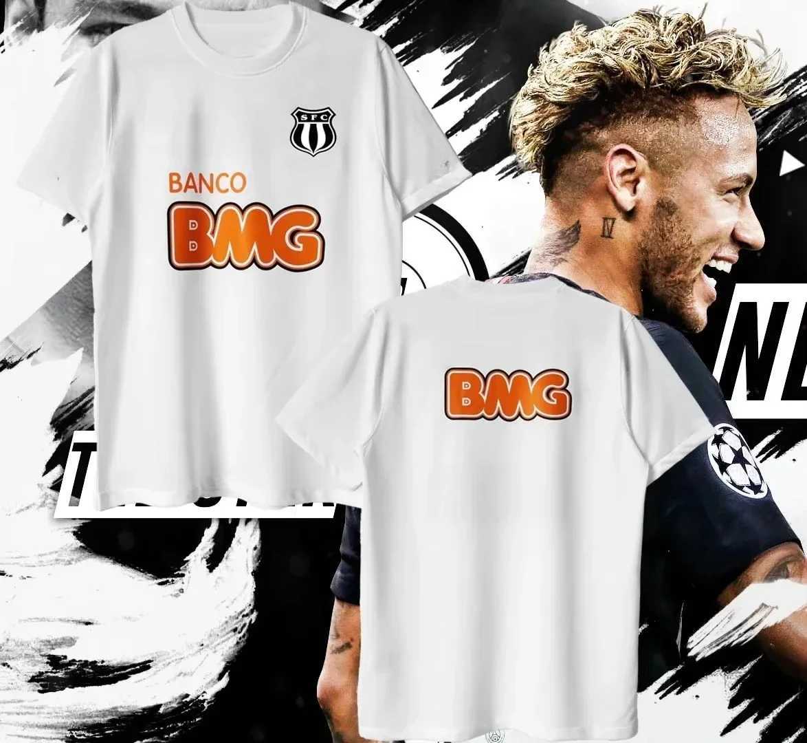 Men's T-Shirts Basilica Santos Jersey Home Neymar No. 11 Short-sleeved Fans Version Retro Football Jersey Printed Breathable Men T-shirts z250307