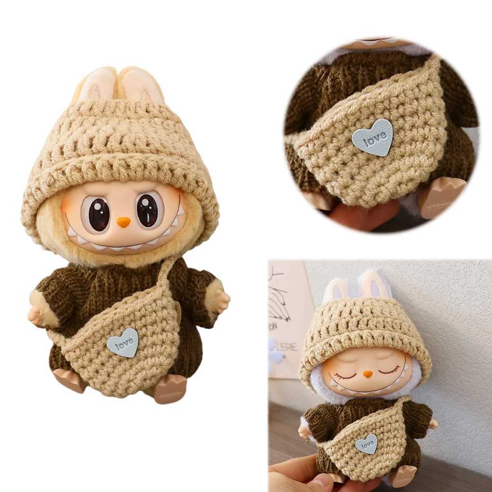Cute Clothes for Labubu Outfit Fashion Dress Knitted Clothes for Keychain Sitting Series Labubu Plush Dolls Clothes AccessoriesC250310