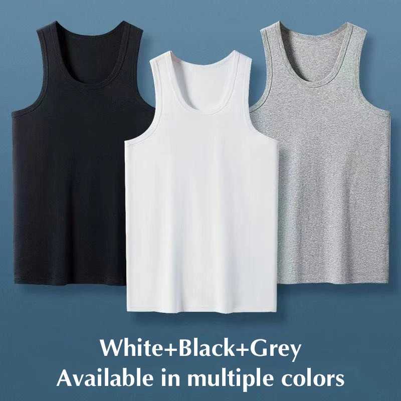 Summer Plus Size Men Clothing Tank Tops Black White Gray Singlets Sleeveless Fitness Men Vest Casual Bodybuilding Vest NewT250318