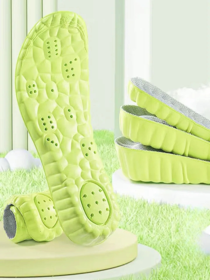 1 Pair Of Highly Flexible Latex Height Increasing Shock Absorbing Sports Insoles Breathable Long Time Standing 250306
