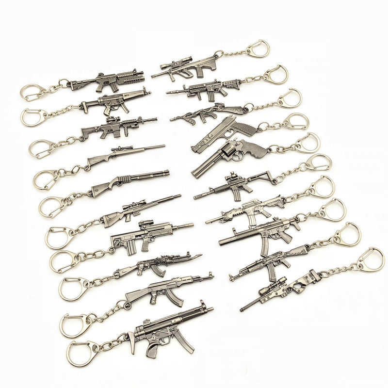 6cm Miniature Revolver Pistol Model Keychain Party Gift Mini Gun Key Chain