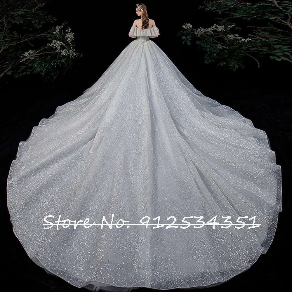 Beading beads of mariee robe backless shiny hochzeitskleid wedding dresses neck dress
