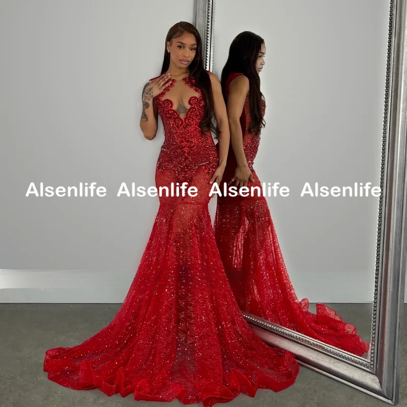 Gold Prom Dresses 2k25 For Back Girls Crystal Rhinestone Red Party Gowns Sequin Homecoming Dress Vestidos De Gala