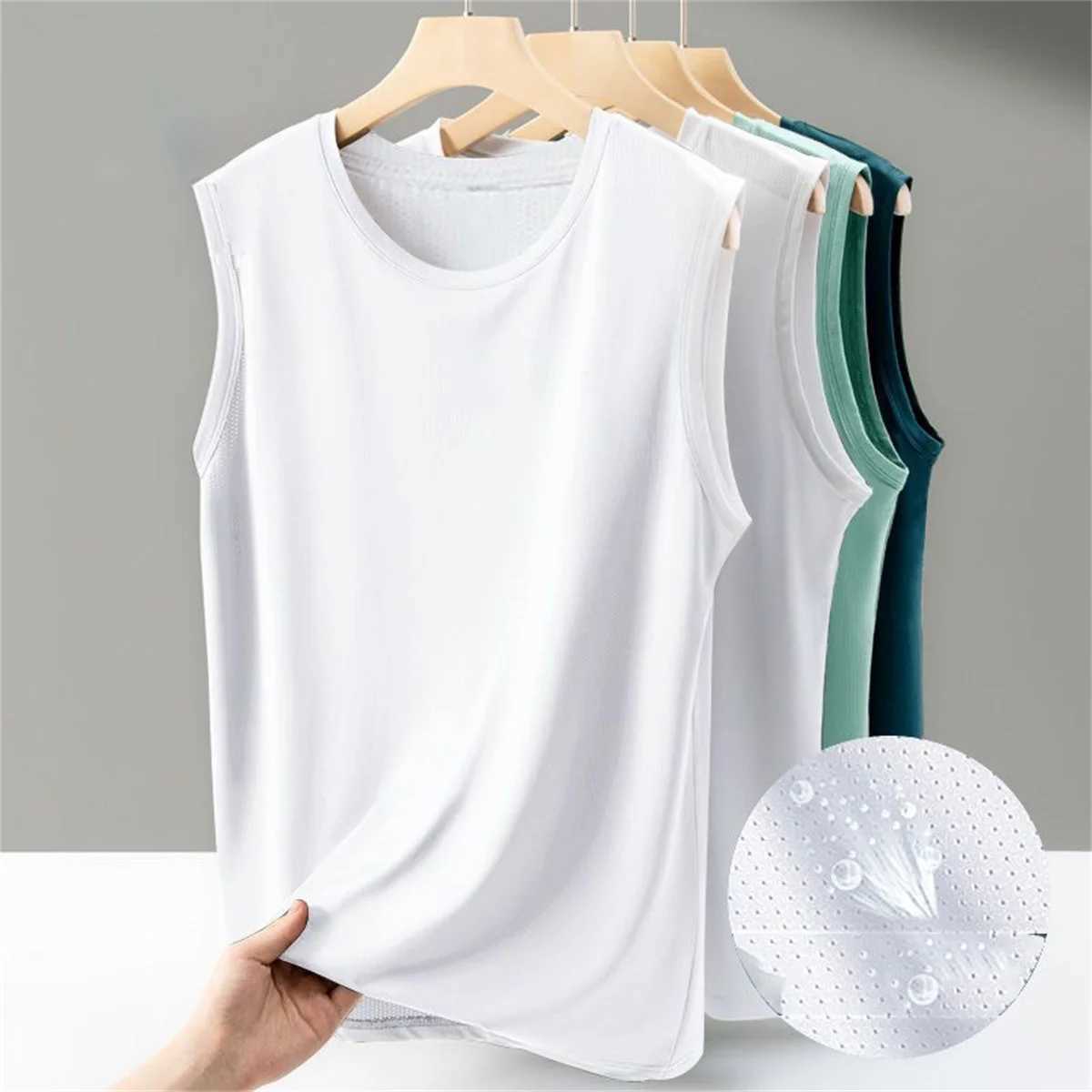 Simple Solid Color Mens Tank Tops Fashion Quick Dry Breathable Sleeveless Shirt Summer Gym T-shirts Man Daily Casual Loose VestT250318