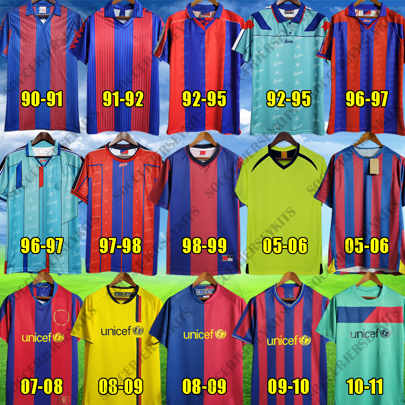Retro barcelonaSoccer jerseys kit 96 97 07 08 09 10 11 XAVI RONALDINHO RIVALDO GUARDIOLA Iniesta HENRY finals classic 1899 1999 retro football shirts uniform