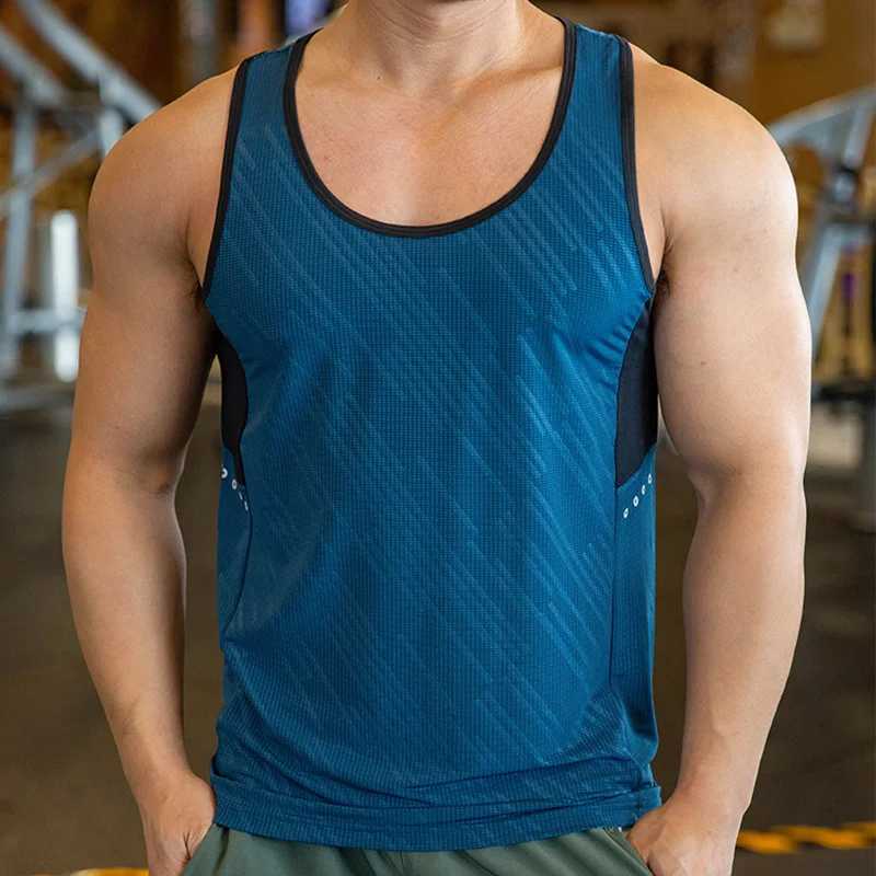 KAMB Bodybuilding Mens Sports Gym Fitness Tank Top Men Quick-drying Man Sleeveless Workout Running Slim Vest T-shirtT250318