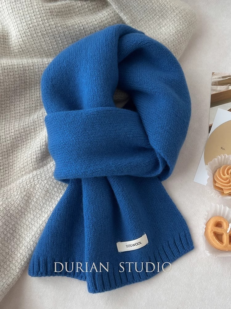 cashmere scarf new solid color versatile mens and womens winter warm knitted scarf241007