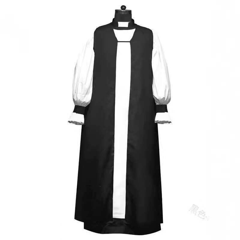 Ethnic Clothing Taoist Attire Male Long Clergy Robe Lantern Sleeves Standing Collar Performance Costume Two-piece Set Bifurcated Waist Self-cultivatio
