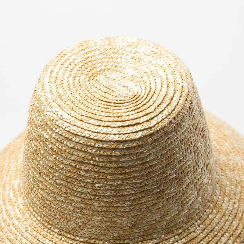 Lamp Shape Sun Hat for Women Big Wide Brim Summer Beach Hat Ladies High Top Straw Hat UV Protection Derby Travel Hat250305