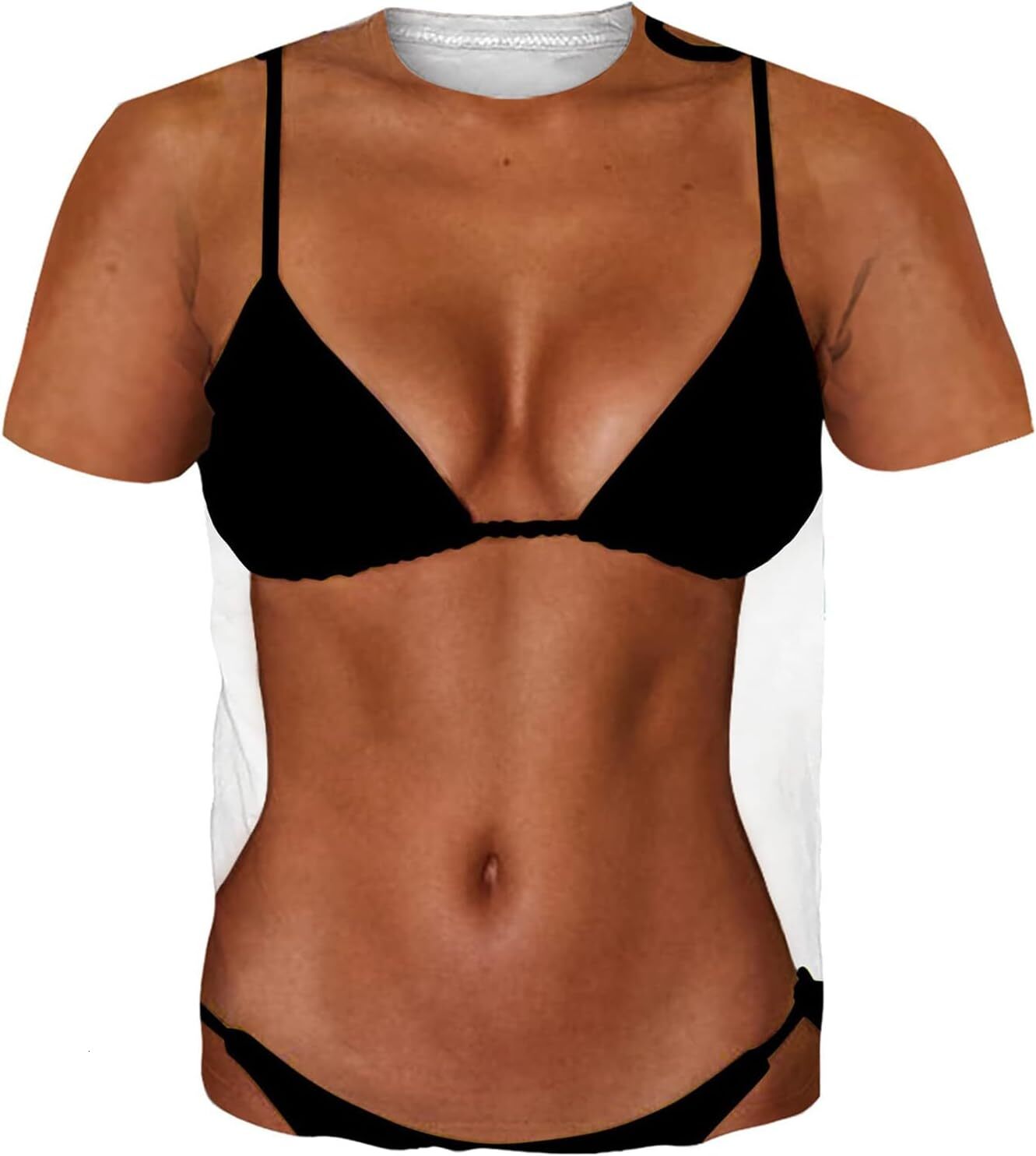 Mens T shirt Men Fake Abs T-Shirt Funny Bikini Body Muscle 3D Graphics Summer Novelty Streetwear Tops tee Casual tops summer clothes