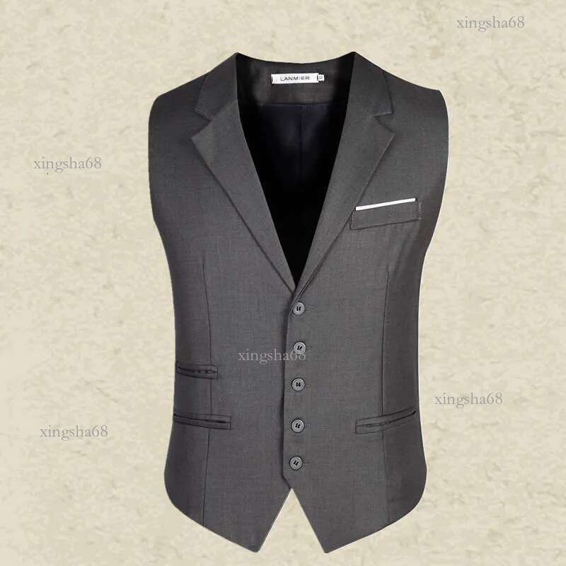 Wholesale- Black Gray Suit Vest Mens 2016 Slim Men's Gentleman Waistcoat Blazer Tops Brand Clothing Business Sleeveless Suit Dress Vest