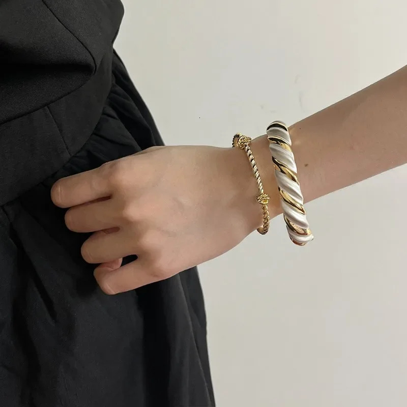 Fashion Jewelry Pretty Two Color Tone Metal Irregular Bracelets For Girl Women Party Gift Fine Accessories Drop 250303