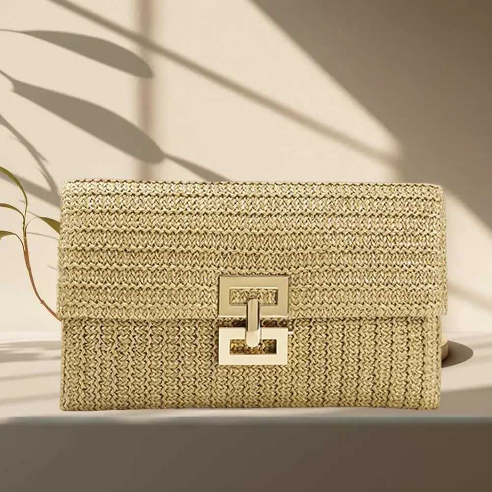 Women Straw Woven Handbag Versatile Crochet Tote Purse Fashion Elegant Clutch Bag For Women Summer Beach Bag Party Evening BagsC250307