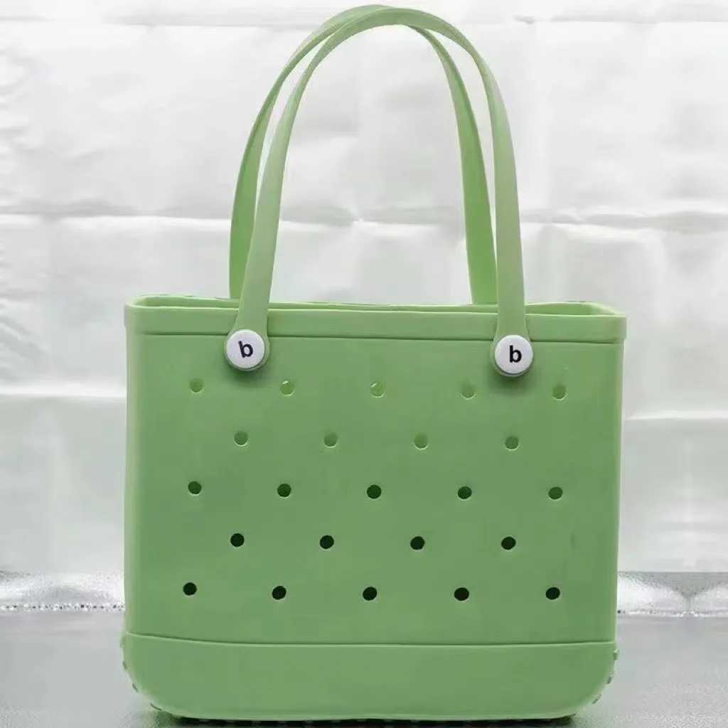 Ladies - Large Capacity Waterproof EVA Tote, Open Hole Design Rubber Beach hot Bag for Summer, Picnic, and Everyday Use