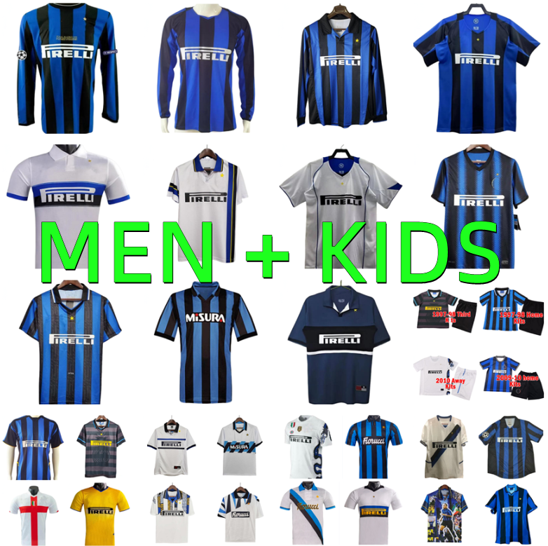 inters Retro MILANS soccer jersey 88 89 90 91 92 93 94 95 96 97 98 99 SNEIJDER ZANETTI BAGGIO MILITO CRESPO DJORKAEFF ADRIANO IBRAHIMOVIC Vintage football shirt kids kit