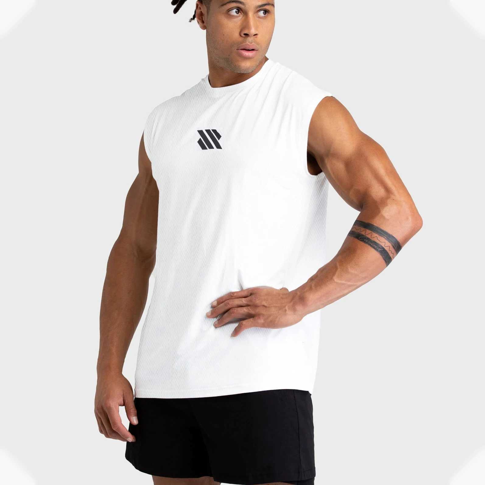 tank top for men summer 100% polyester tank top men quick drying t shirt vest sleeveless gym clothing men breathable for sleevelT250318