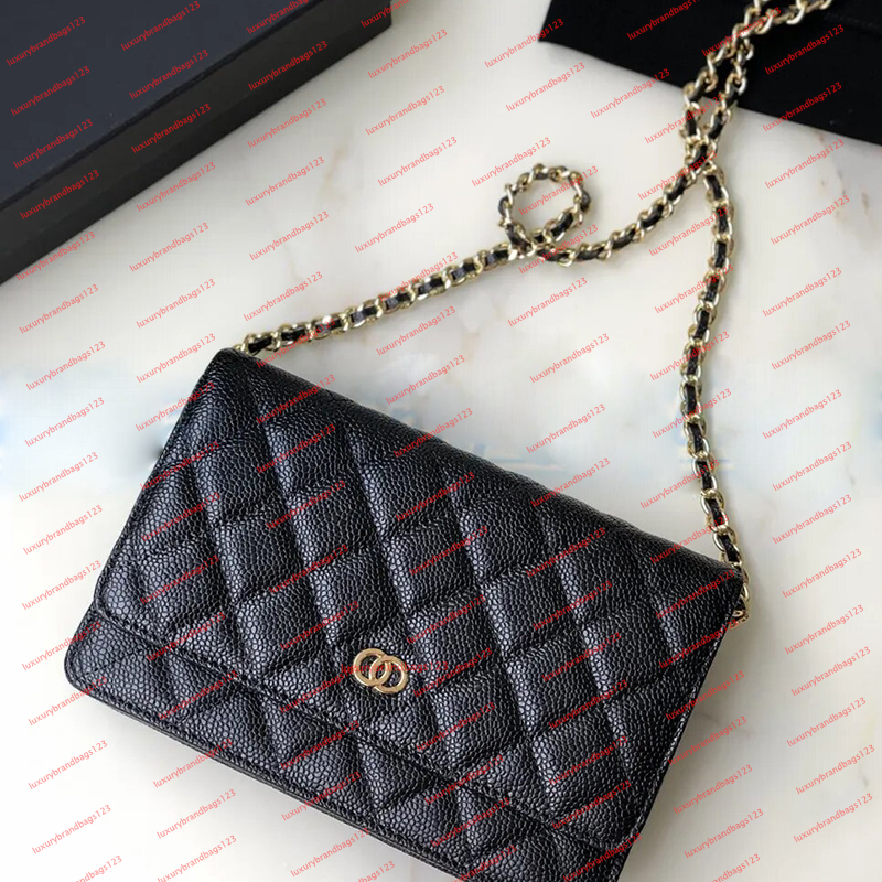 top quality designer shoulder bag chain strap handbag plaid purses double letter solid buckle sheepskin caviar pattern womens luxury evening bags totes a5