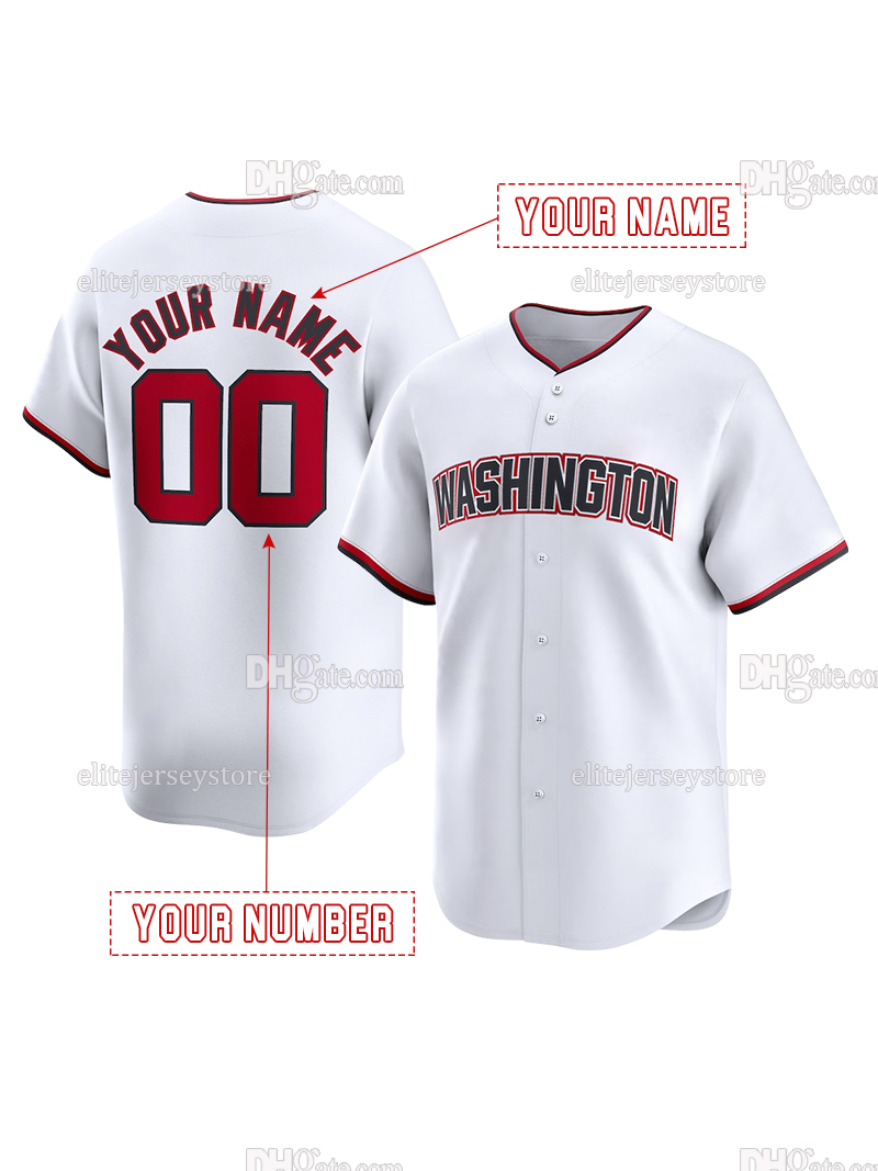 Personalized Custom Baseball Jersey Crews Nathaniel Lowe Bell CJ Abrams Millas Lopez Embroidered Letter Number Design