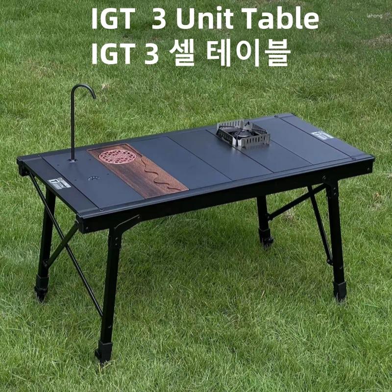 Camp Furniture Camping IGT Table 3 Unit Aluminum Alloy Portable Folding Detachable BBQ Multi-functional Extensible Picnic