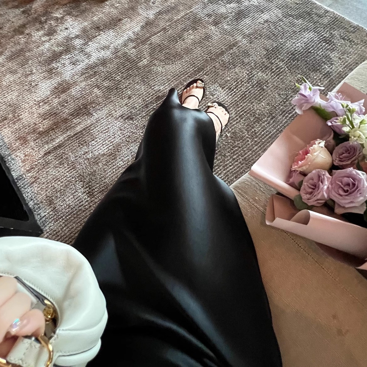 Y3158 Long skirt Temperament satin hip skirt summer new spring and summer side slit elastic skirt