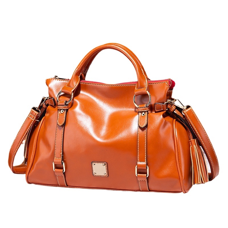 Vintage Pillow Design PU Leather Boston Handbag For Women Casual Large Capacity Shoulder Crossbody Bags Fashion Shopper Totes