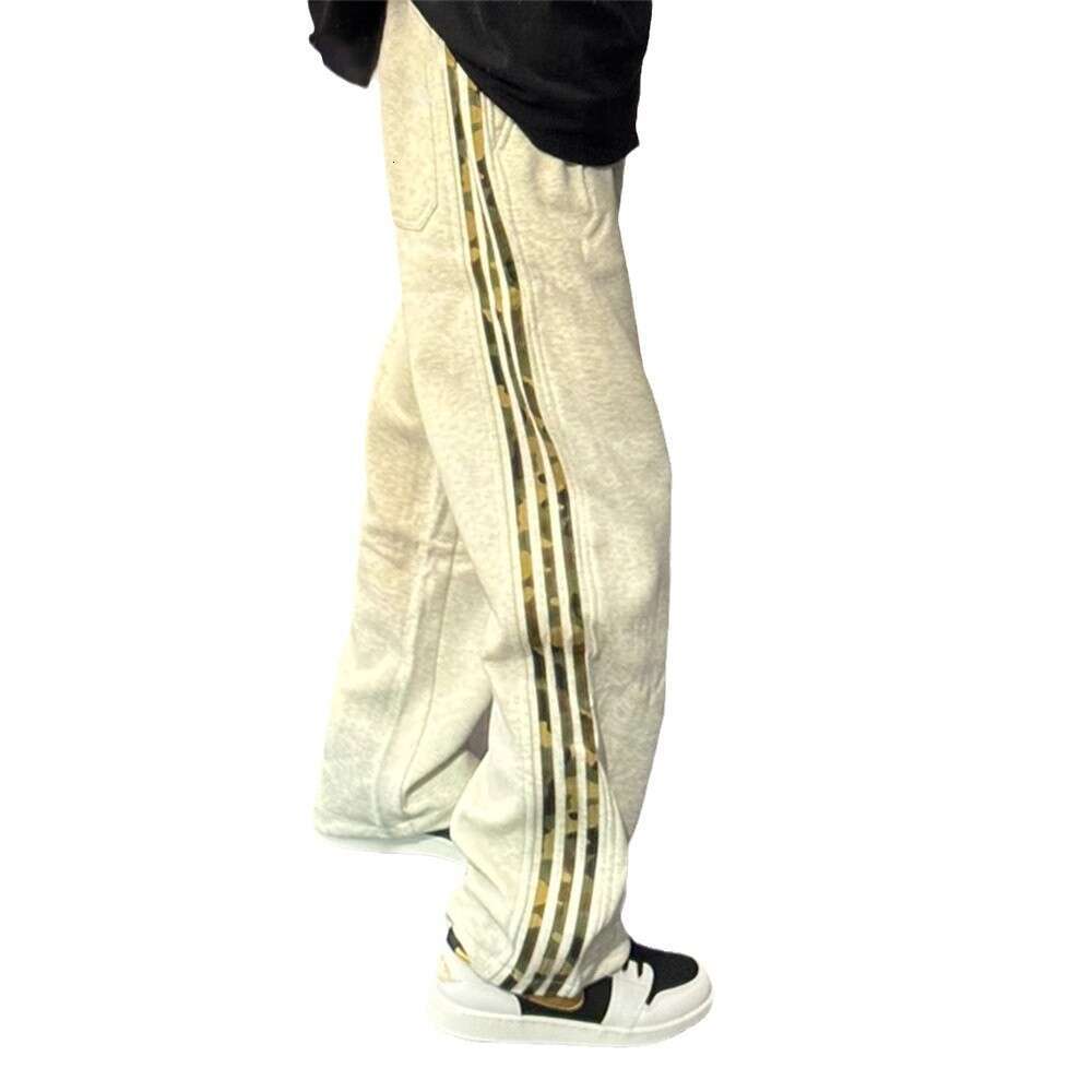 Coldstone white grey camouflage striped men's spring and autumn American style sanitary straight leg casual sports pants