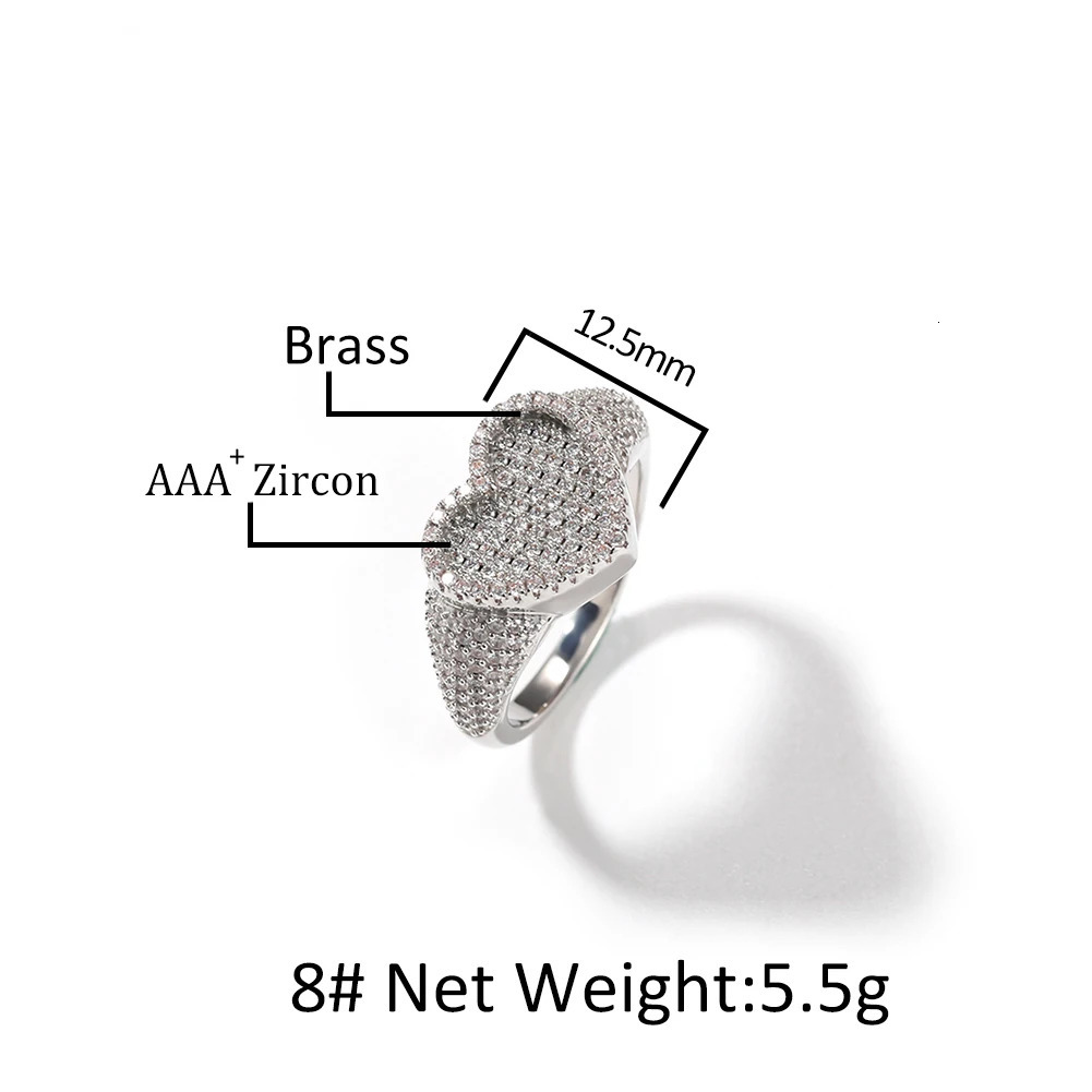 UWIN Concave ring Micro spread out pearl cubic zirconia ring exquisite gift for men women Punk fashion Hip Hop jewelry 250318