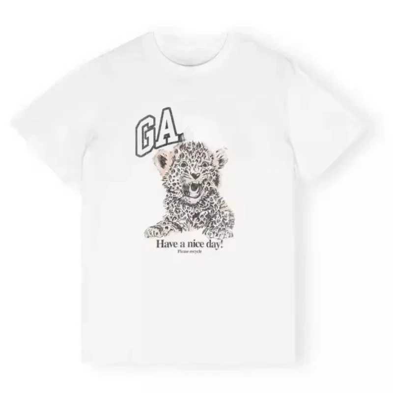 Women's T-Shirt 2024 Summer New T-Shirt With Leopard print For Women GA brand-Loose Round Neck Short Slve For Casual Chic Strtwear Cartoon Y25030