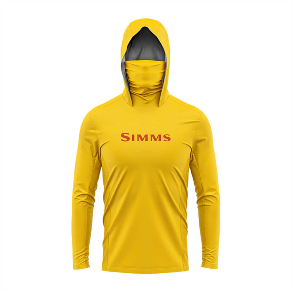 Outdoor Jackets Hoodies Simms Fishing T-shirt Long Sleeve Hoodie Mask Integrated Sunscreen Upf50+with Hat and Face H250307