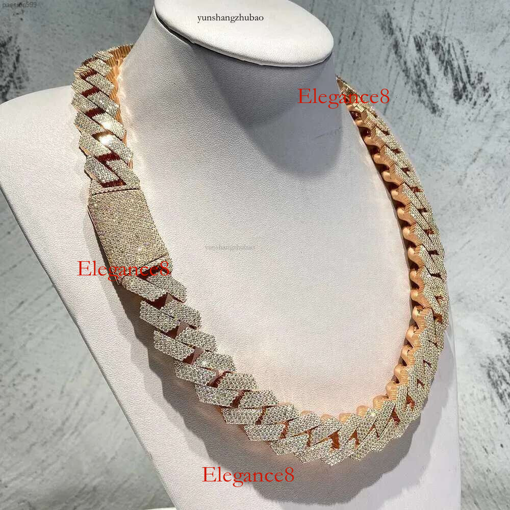 Pendant Necklaces Kibo Custom Hip Hop Necklace Jewelry Vvs Sterg Sier Def 20mm Dia Moissanite 14k Rose Plated Cuban k Chain