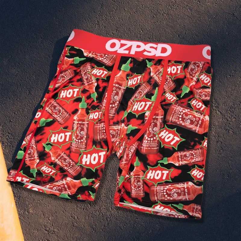 Men's Shorts OZPSD 1Pcs Sexy Men Underwear Boxers Breathable Mens Underpants Funny Printed Mens Panties Man Boxer Briefs Comfortable Trunks Y2503