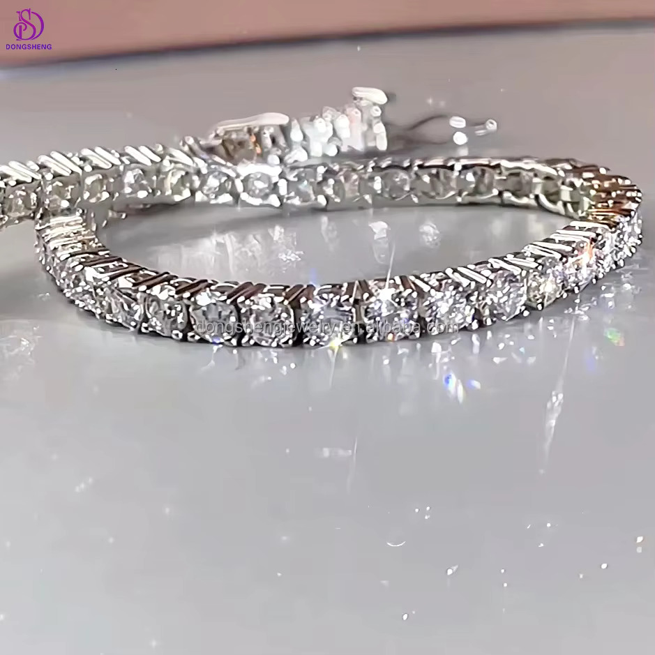 Bling 925 Silver Fashion Jewelry Necklaces 4mm 5mm 6mm Ice Out VVS Moissanite Tennis Chain for Mens