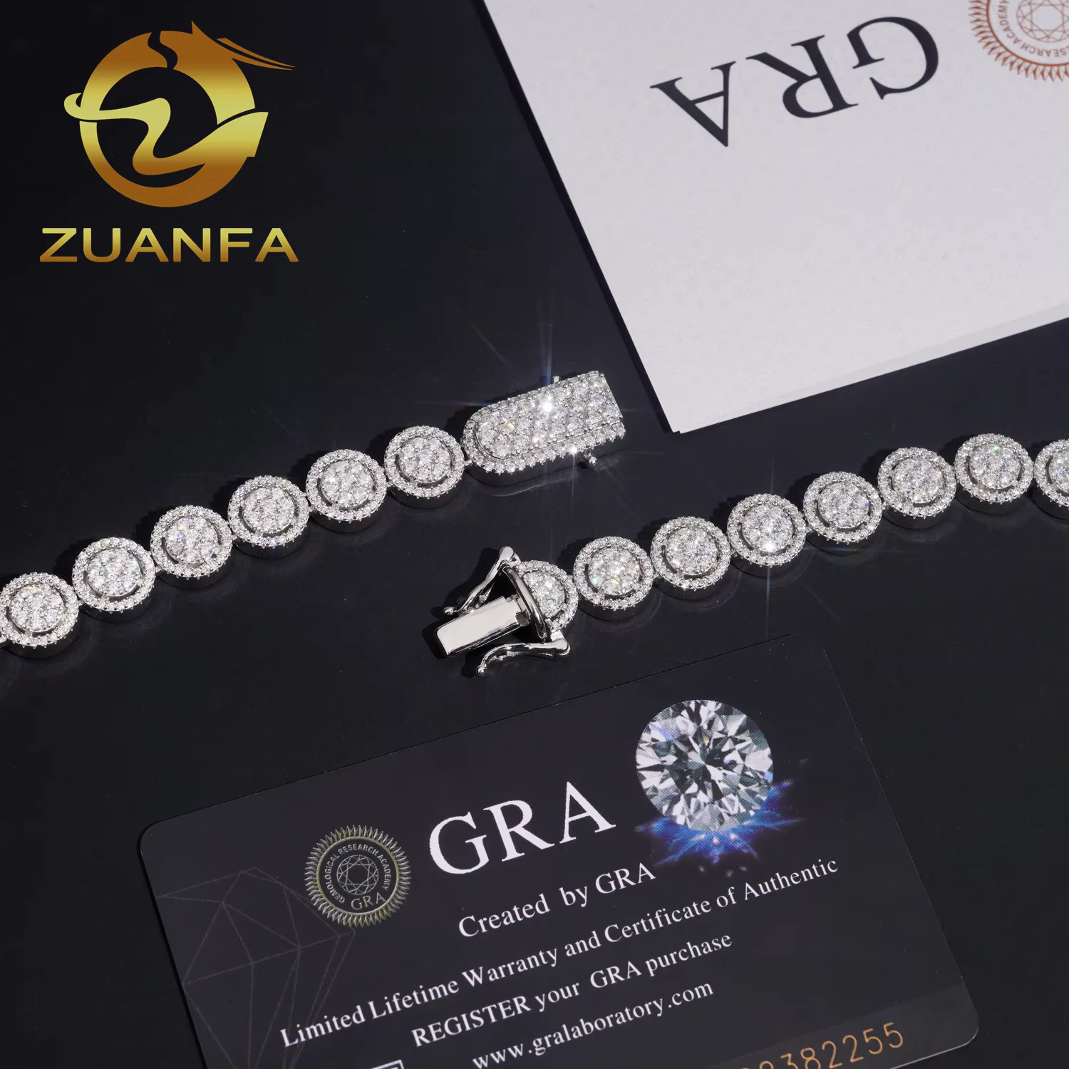 10mm Cluster Pass Diamond Tester Moissanite Hip Hop Cuban Chain 925 Silver Moissanite Cuban Lnk Chain