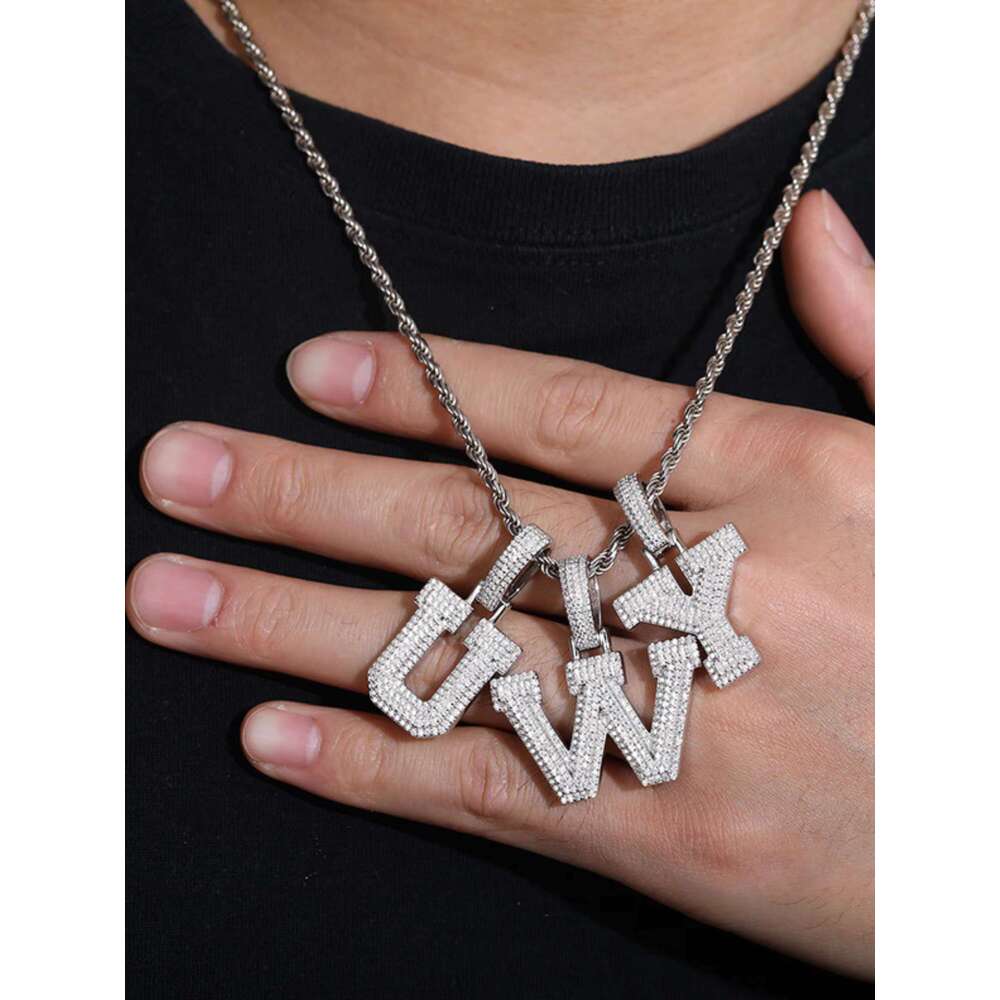 Sterg Sier 26 Letter Moissanite Pendant Jewelry Making Charms Elegant Necklace for Gifts