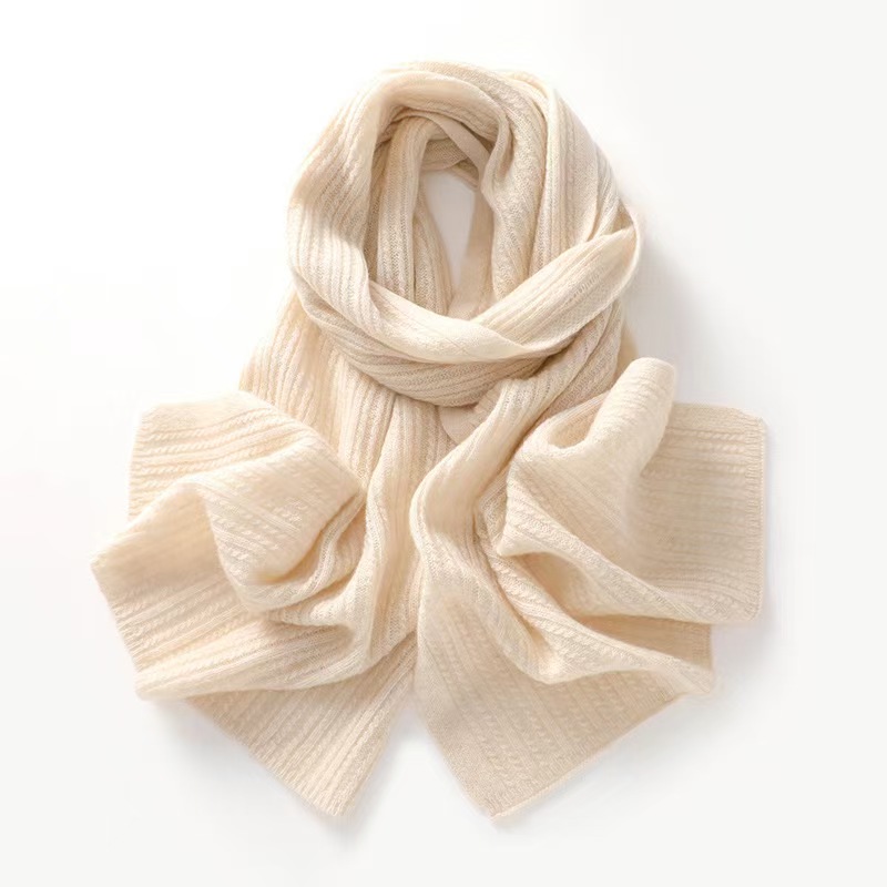 K071 Cashmere knitted twisted scarf for men and women cashmere shawl outer wear long cashmere neck scarf solid color all-match warm